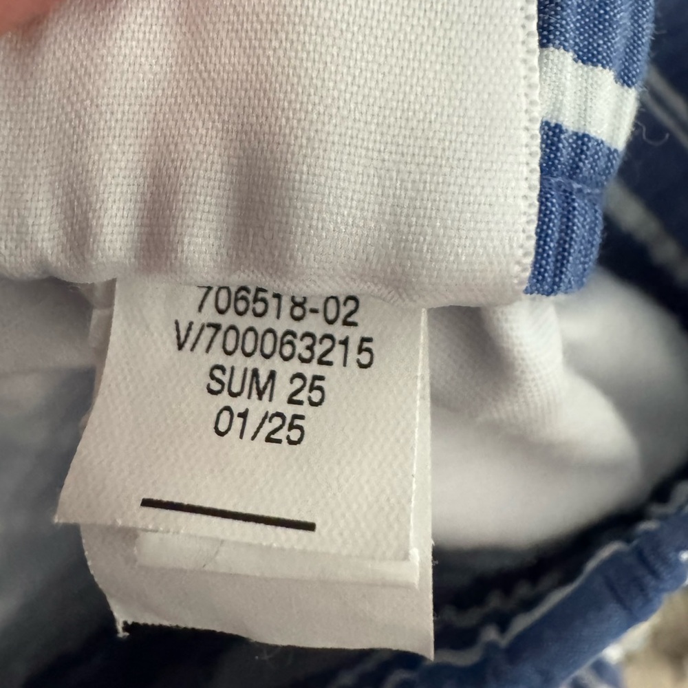 Banana Republic Factory Seersucker Striped Blue White Drawstring Shorts XS - Picture 7 of 7